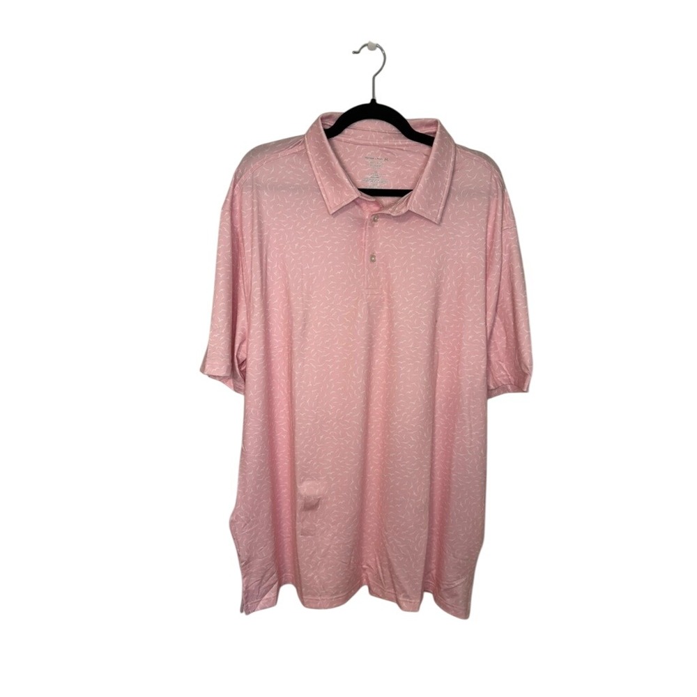 Member's‎ Mark XXL Pink Patterned Performance Polo Shirt Golf Athletic NWT